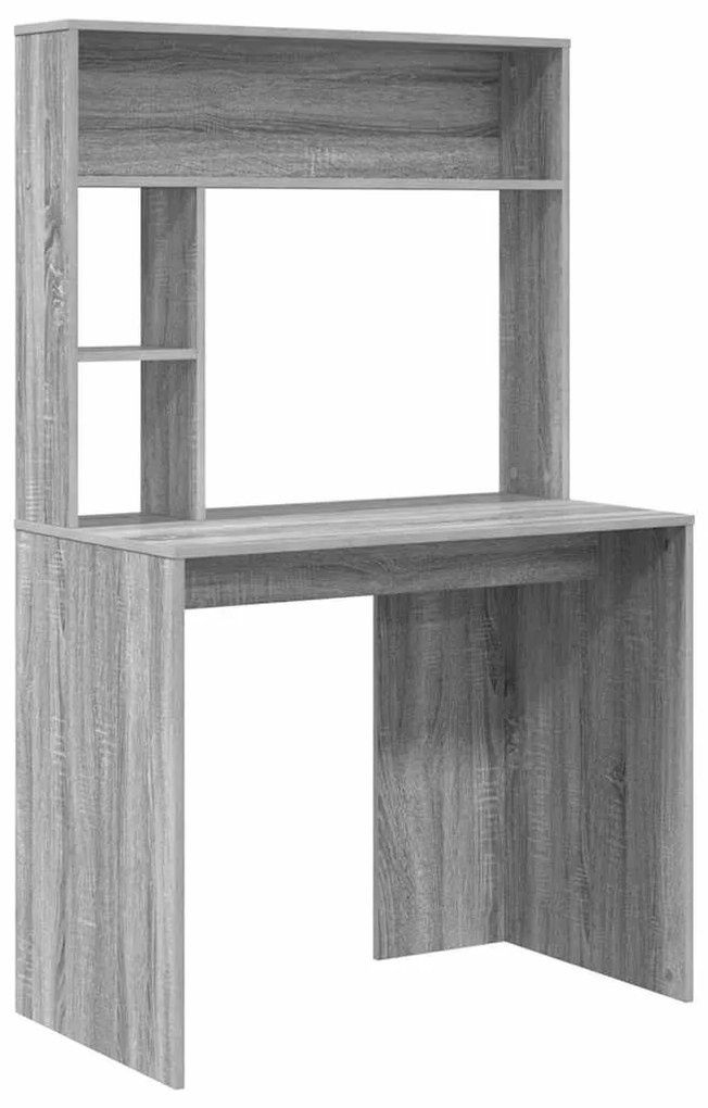 vidaXL Γραφείο με ράφι Γκρι sonoma 91 x 50 x 149 εκ Επεξεργασμένο ξύλο