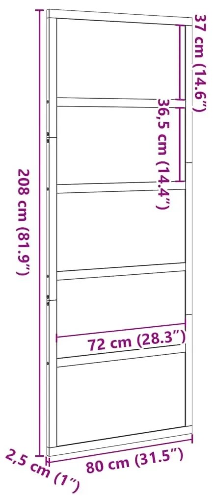 Πόρτα Αχυρώνα Καφέ Κεριού 80x208 εκ. από Μασίφ Ξύλο Πεύκου - Καφέ