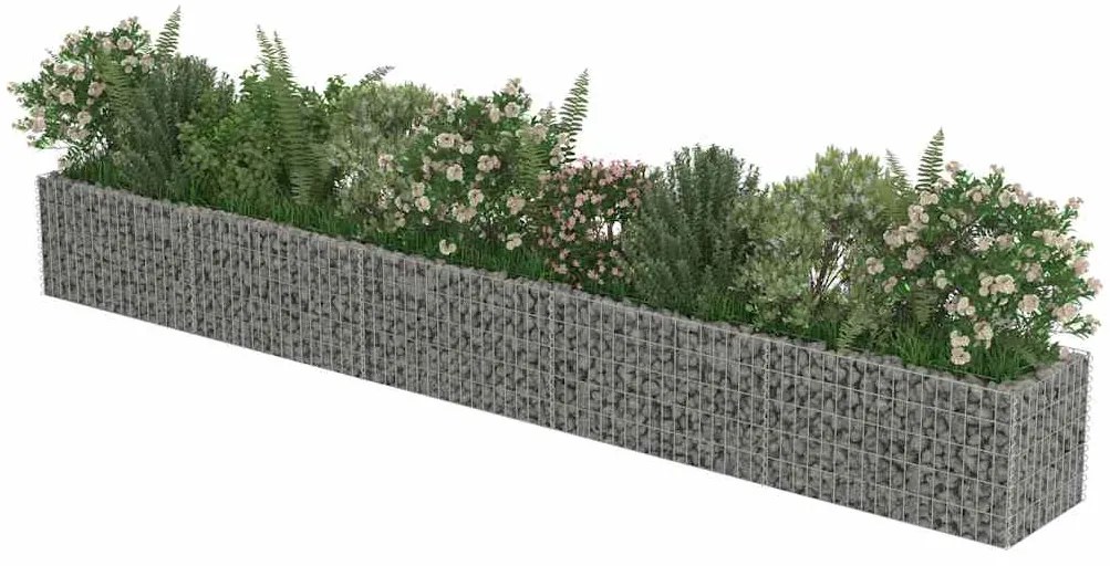 vidaXL Συρματοκιβώτιο-Γλάστρα Υπερυψωμένη 450x50x50 εκ. Γαλβ. Χάλυβας
