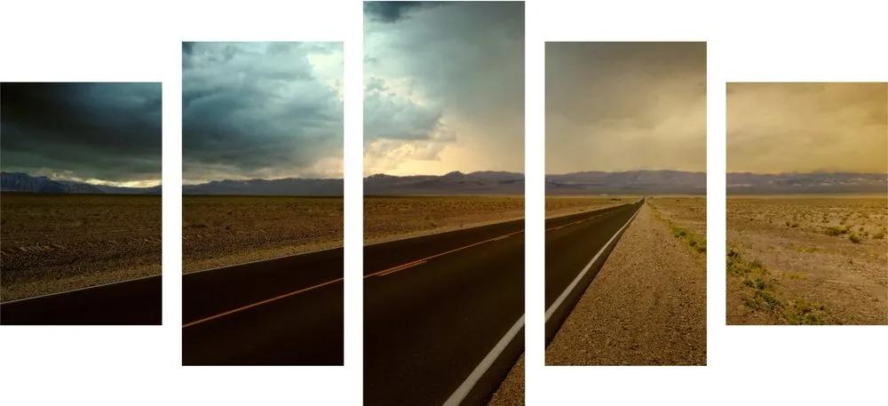Δρόμος με εικόνα 5 τμημάτων στη μέση της ερήμου - 200x100