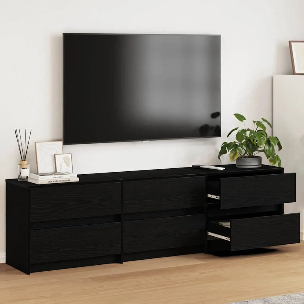 vidaXL Ντουλάπι TV Μαύρο 182 x 34 x 50 εκ