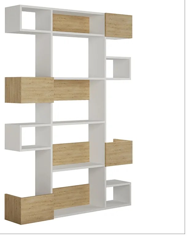 ΒΙΒΛΙΟΘΗΚΗ NIHO MEGAPAP ΧΡΩΜΑ ΛΕΥΚΟ - ΦΥΣΙΚΟ ΟΞΙΑΣ 120X25,3X171ΕΚ.