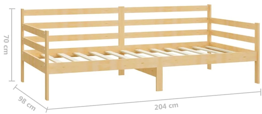 vidaXL Καναπές Κρεβάτι με Συρτάρια 90 x 200 εκ. από Μασίφ Ξύλο Πεύκου
