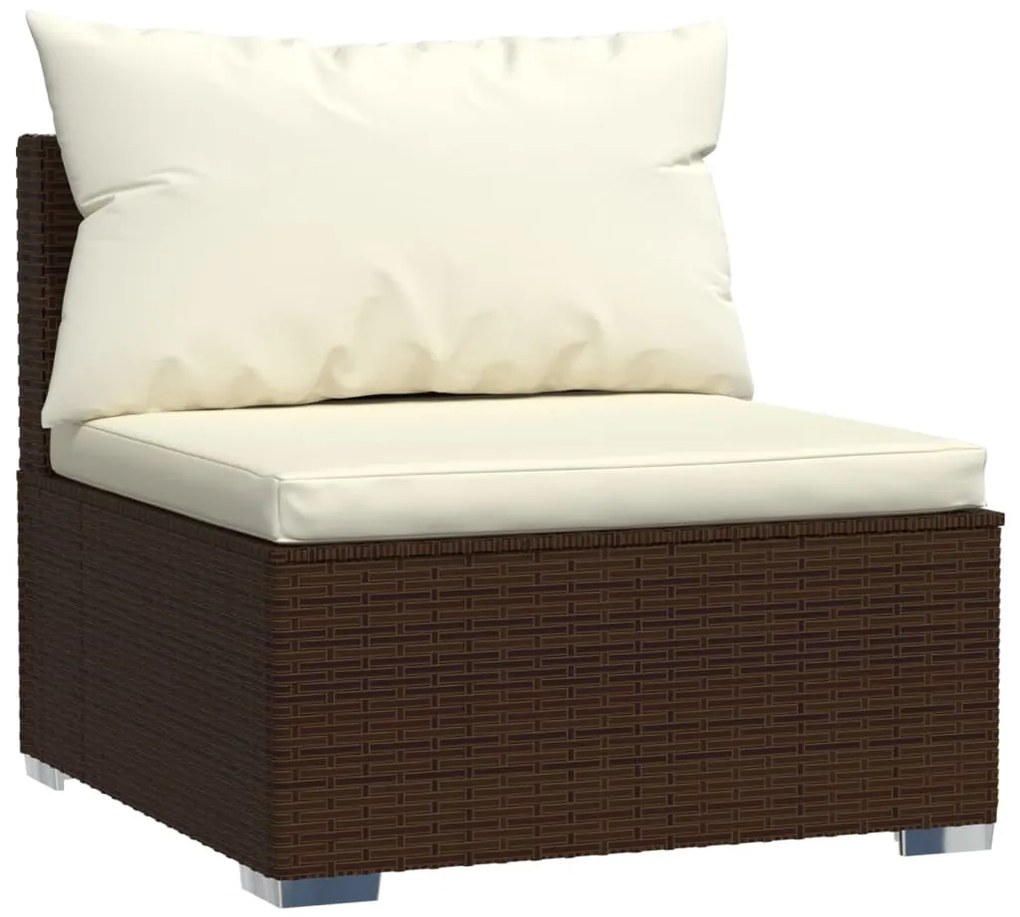 vidaXL Σαλόνι Κήπου Σετ 8 Τεμαχίων Καφέ Συνθετικό Ρατάν με Μαξιλάρια