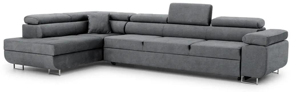 Γωνιακός καναπές Κρεβάτι Annabelle Maxi, με αποθηκευτικό χώρο, γκρί σκούρο 340x98x201cm-Αριστερή γωνία-BOG9584