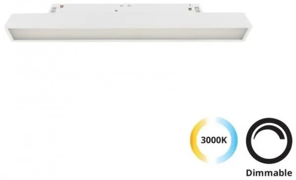 Φωτιστικό Μαγνητικής Ράγας LED 12W 3000K 30x4,4 Magnetic Viokef 4244303 Λευκό