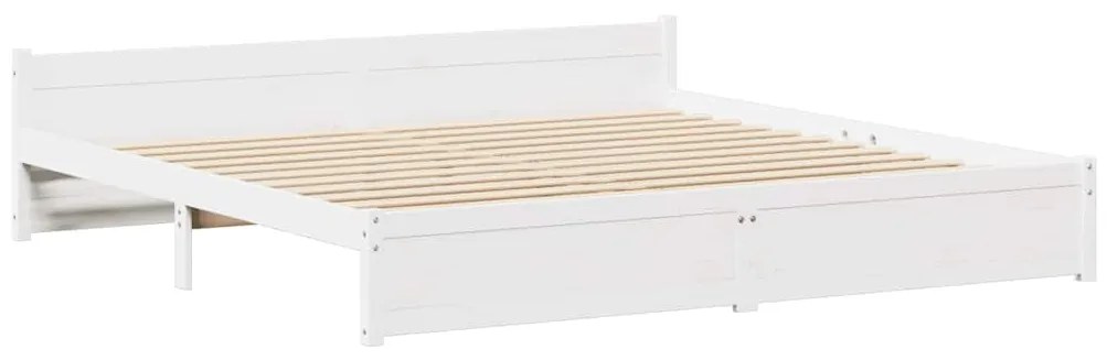 vidaXL Σκελετός Κρεβ. Χωρίς Στρώμα Λευκό 200x200 εκ Μασίφ Πεύκο