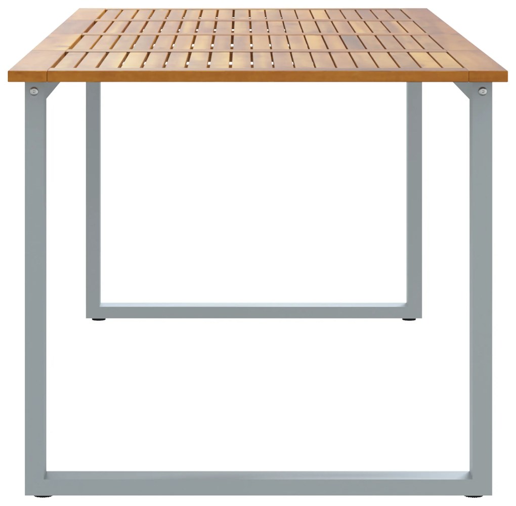 vidaXL Υπαίθριο Τραπέζι Φαγητού Γκρι 200x90x75 εκ. Χάλυβας και Σολοιδικό Ξύλο Ακακίας