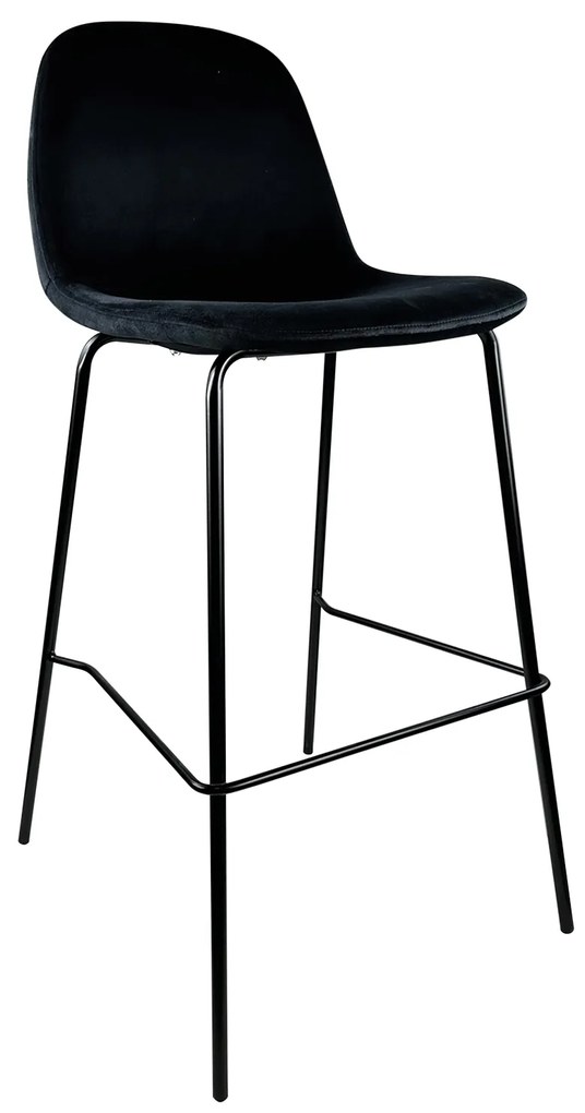 Σκαμπό Bar ArteLibre BROOKLYN Μαύρο Βελούδο/Μέταλλο 47x51x96cm