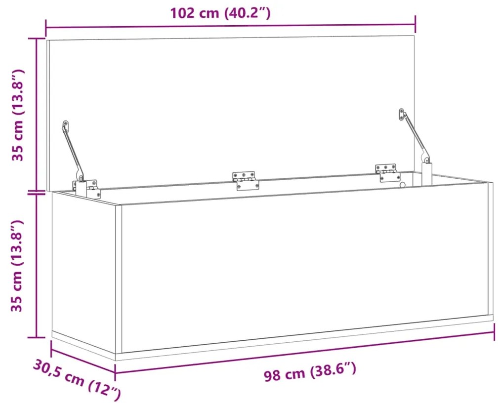 ΚΟΥΤΙ ΑΠΟΘΗΚΕΥΣΗΣ ΓΚΡΙ SONOMA 102X35X35 ΕΚ. ΕΠΕΞΕΡΓΑΣΜΕΝΟ ΞΥΛΟ 840693