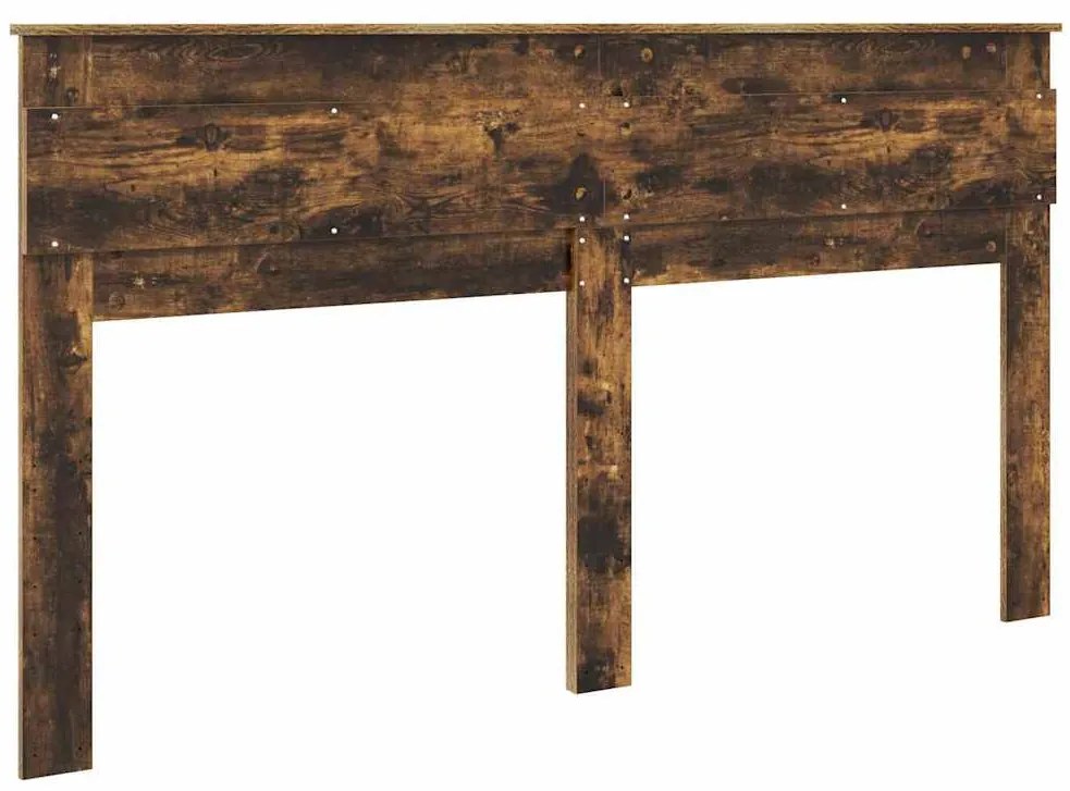 vidaXL Κεφαλάρι με κεφαλάρι Καπνιστό Δρύς 200 cm Επεξεργασμένο ξύλο