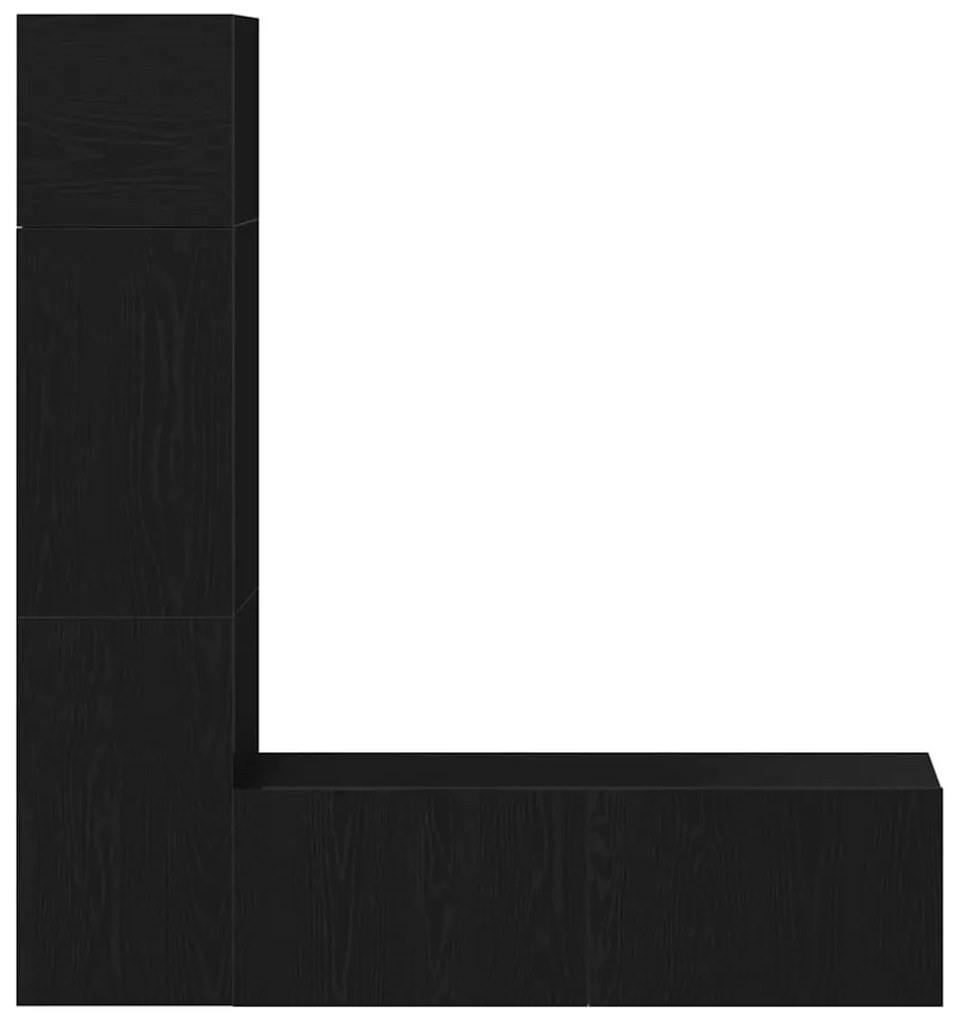 vidaXL Σετ επίπλου τηλεόρασης 4 pcs Μαύρη Οξυά 130,5 x 30 x 140 εκ