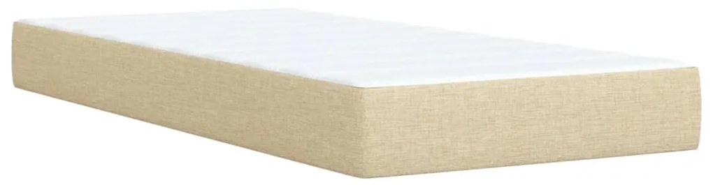 Κρεβάτι Boxspring με Στρώμα Κρεμ 80 x 200 εκ. Υφασμάτινο - Κρεμ