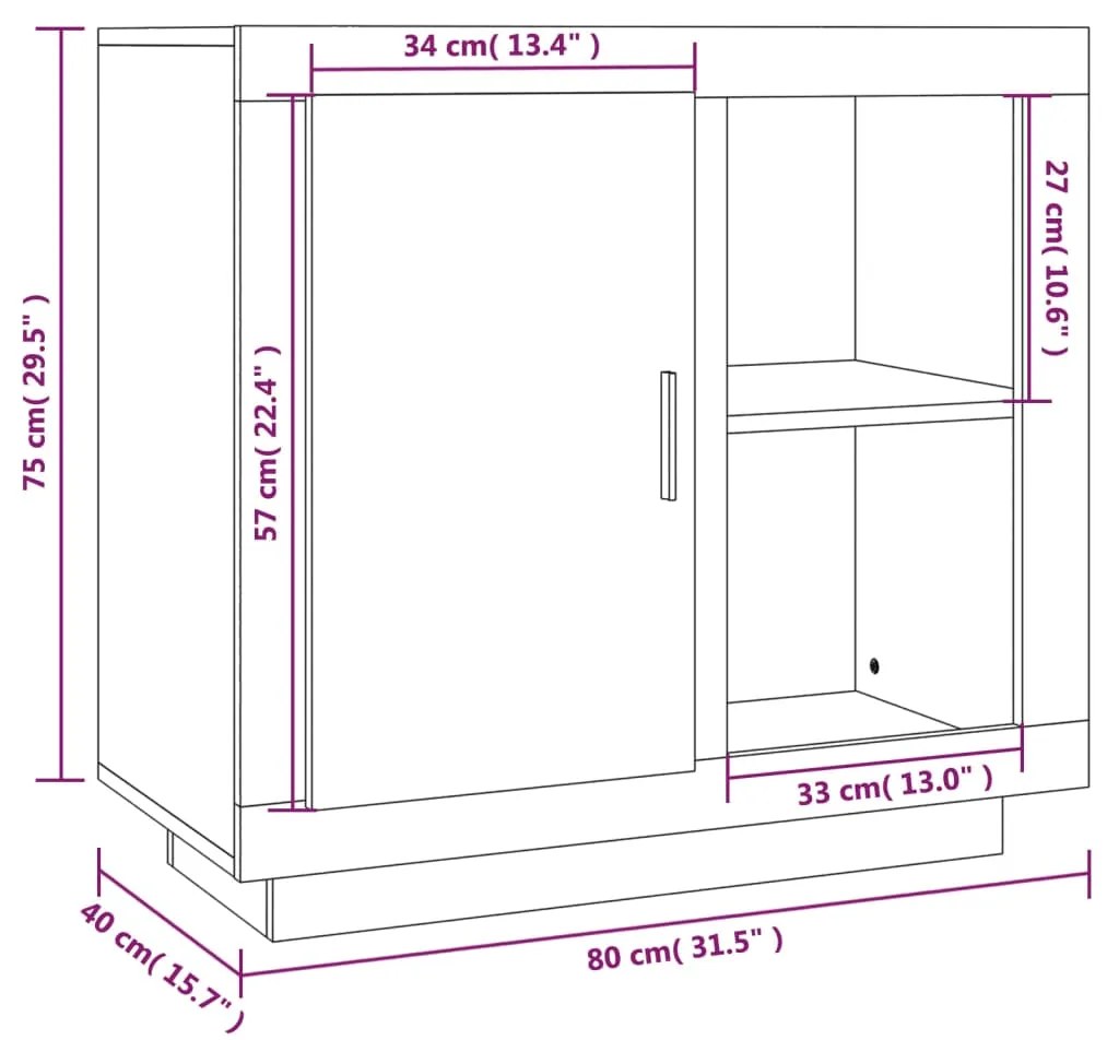 Μπουφές Λευκός 80 x 40 x 75 εκ. - Λευκό