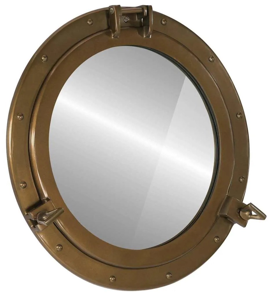 Καθρέφτης Φινιστρίνι Τοίχου Ø50 εκ. από Αλουμίνιο και Γυαλί