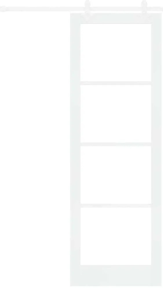vidaXL Συρόμενη Πόρτα Λευκό 78 x 232 cm Ξύλο και μέταλλο