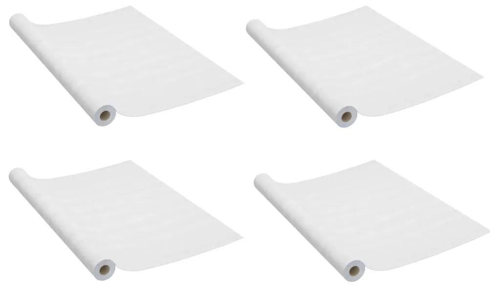 vidaXL Μεμβράνες Πόρτας Αυτοκόλλητες 4 τεμ. Λευκό Ξύλο 210x90 εκ. PVC