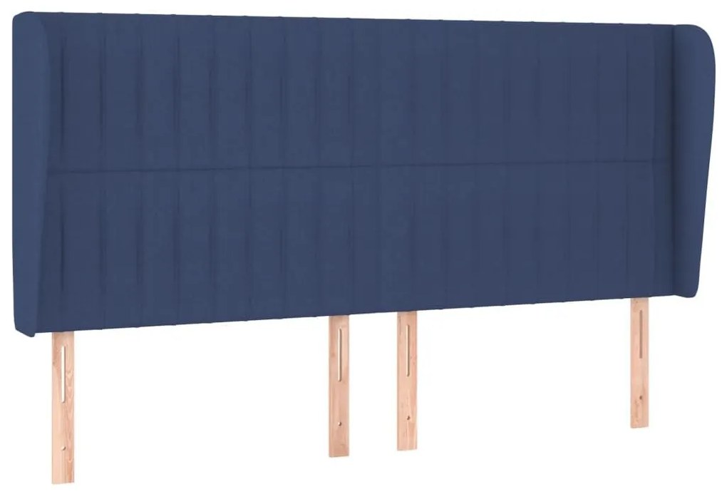 Κεφαλάρι με Πτερύγια Μπλε 203x23x118/128 εκ. Υφασμάτινο - Μπλε