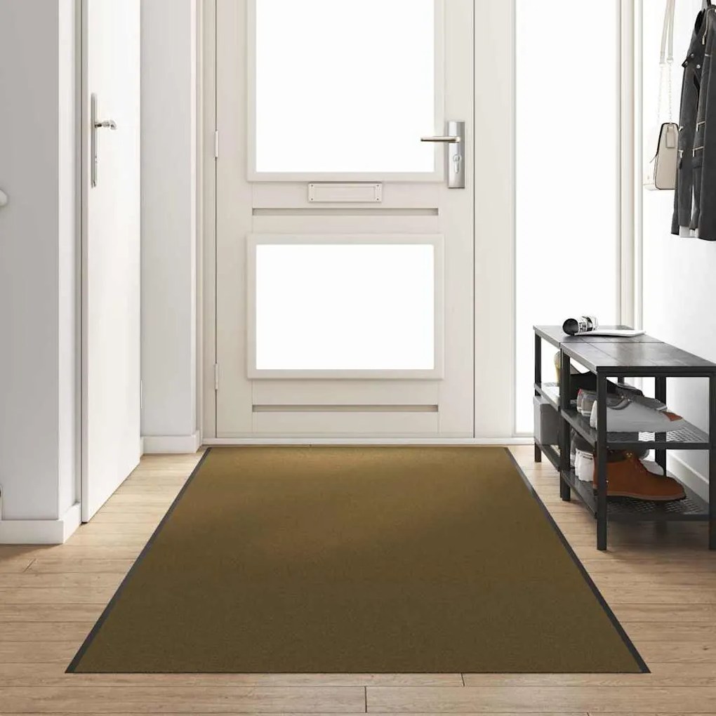 vidaXL Χαλάκι Εξώπορτας Καφέ και Μαύρο 120 x 350 εκ Πολυαμίδιο και PVC