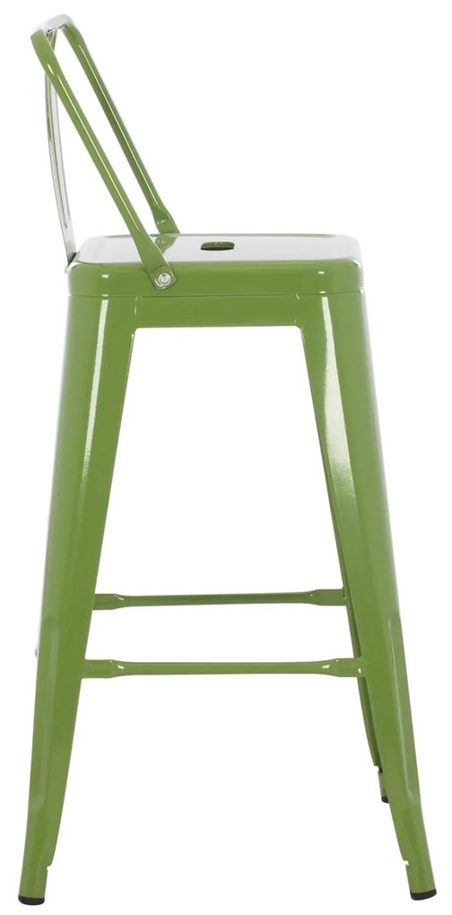 Σκαμπό μπαρ μεσαίου ύψους μεταλλικό Melita-Pro light olive green 43x43x88Υ εκ.