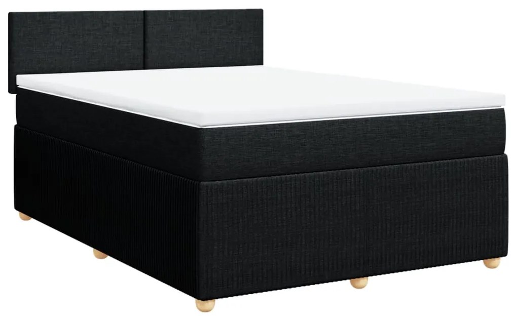 ΚΡΕΒΑΤΙ BOXSPRING ΜΕ ΣΤΡΩΜΑ ΜΑΥΡΟ 140X190 ΕΚ. ΥΦΑΣΜΑΤΙΝΟ 3287446