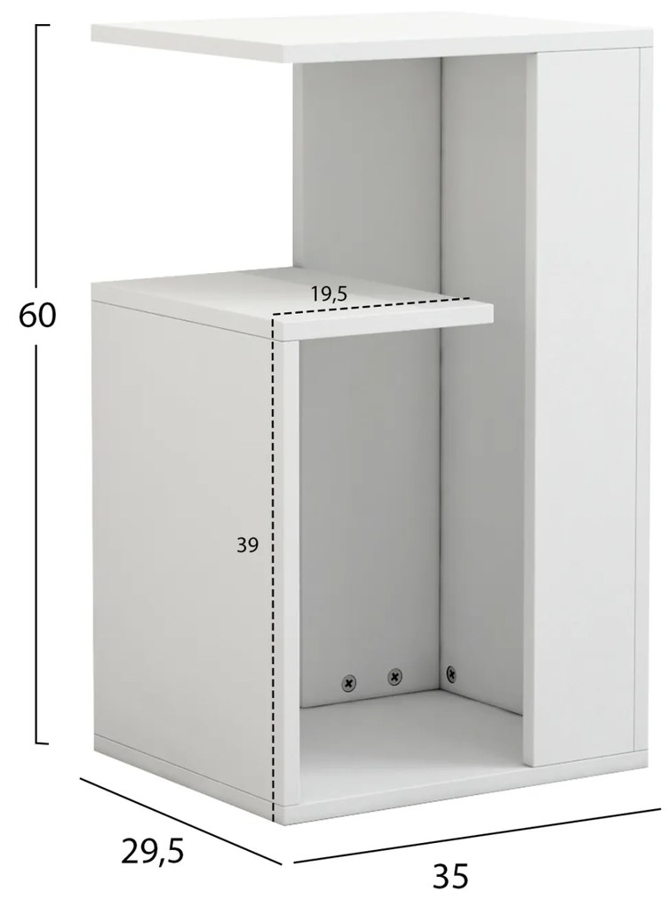 ΒΟΗΘΗΤΙΚΟ ΤΡΑΠΕΖΙ DAWN ΜΕΛΑΜΙΝΗΣ ΛΕΥΚΟ 35X29,5X60Yεκ.HM8880.11 (1 Τεμμάχια)