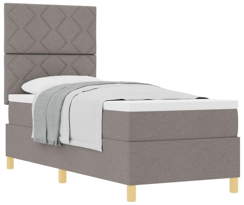 vidaXL Κρεβάτι Box Spring με Στρώμα Ταμπά 80x200 εκ. Ύφασμα