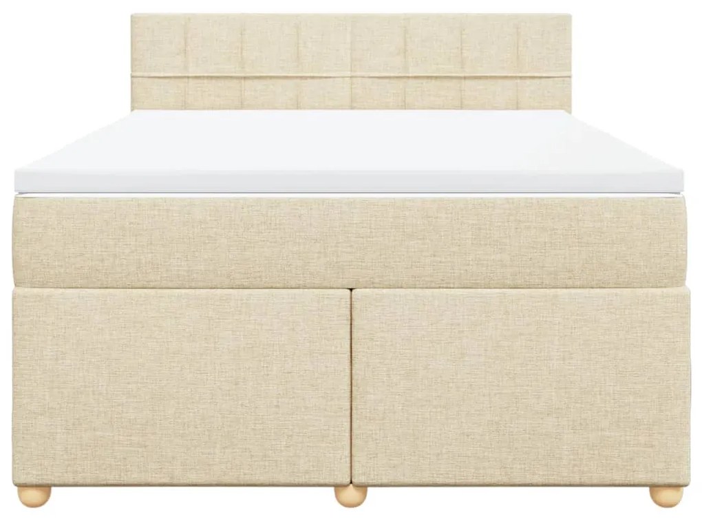 ΚΡΕΒΑΤΙ BOXSPRING ΜΕ ΣΤΡΩΜΑ ΚΡΕΜ 160X200 ΕΚ. ΥΦΑΣΜΑΤΙΝΟ 3289036