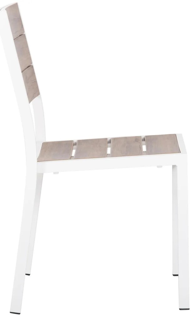 Καρέκλα SAGA C6063.01 Αλουμινίου Λευκή με Polywood 46x52x86Υεκ. 46x52x86 εκ.