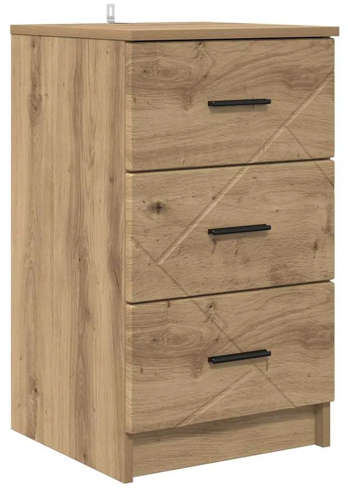 vidaXL Κομοδίνο artisan δρυς 38 x 38 x 66 εκ Επεξεργασμένο ξύλο