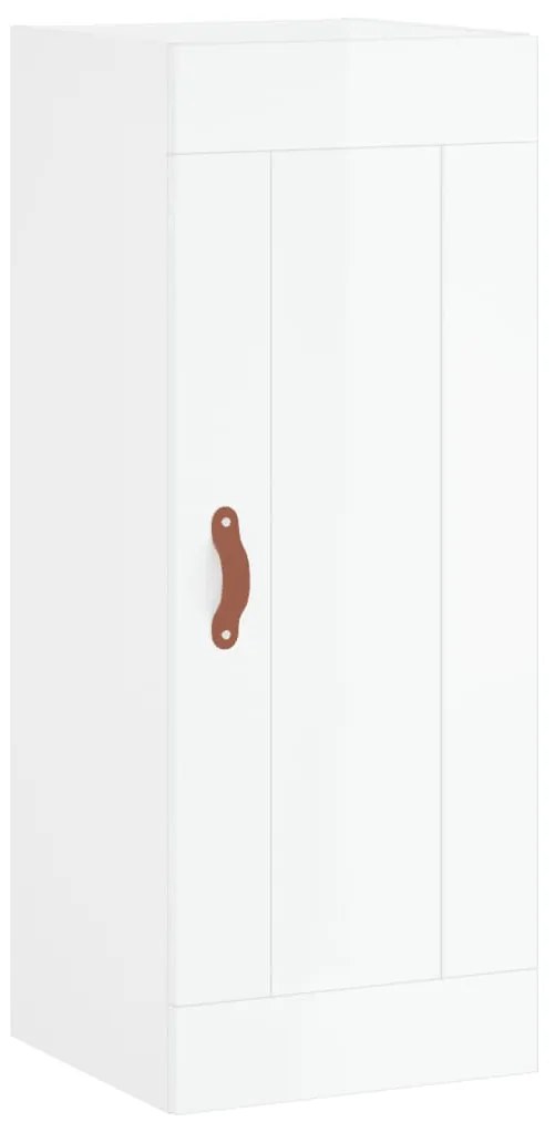 vidaXL Ντουλάπι Τοίχου Γυαλιστερό Λευκό 34,5 x 34 x 90 εκ. Επεξ. Ξύλο