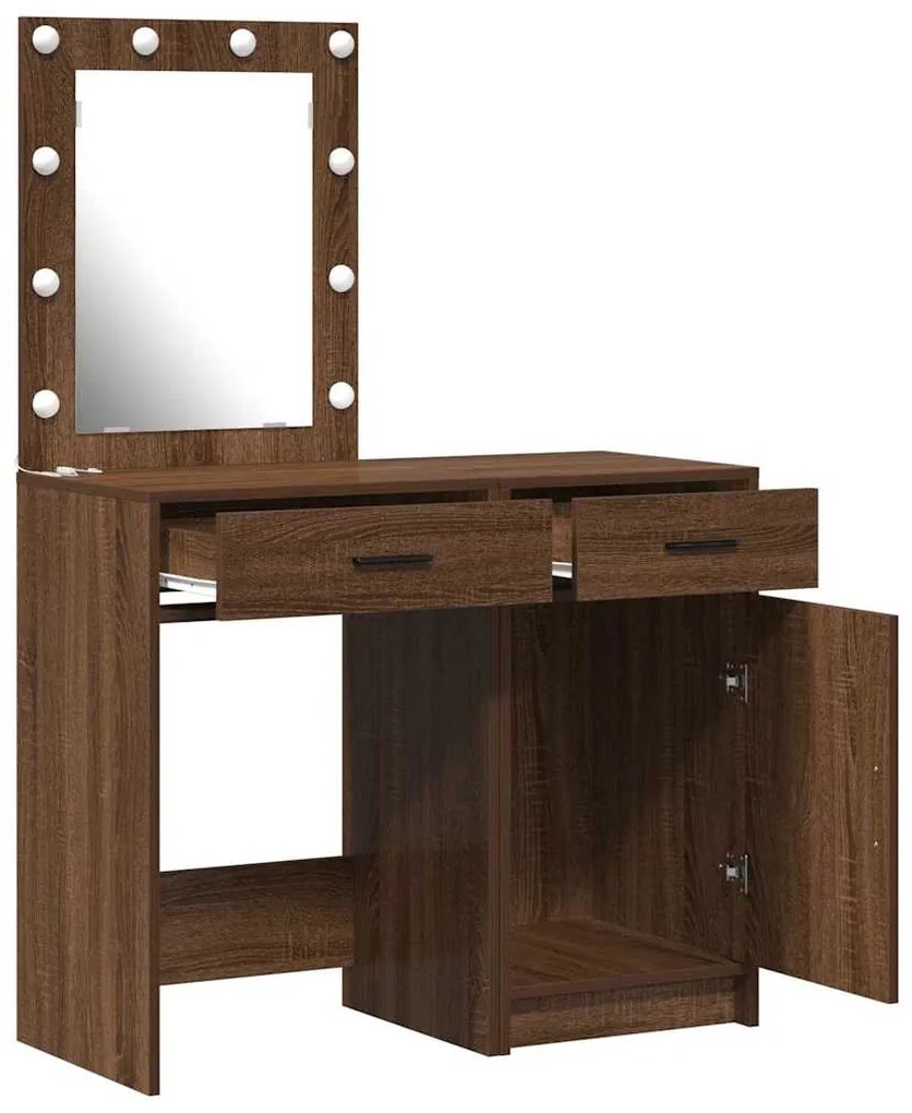 vidaXL Τραπέζι περιποίησης με συρτάρι 2 pcs Καφέ 50 x 41 x 135 εκ
