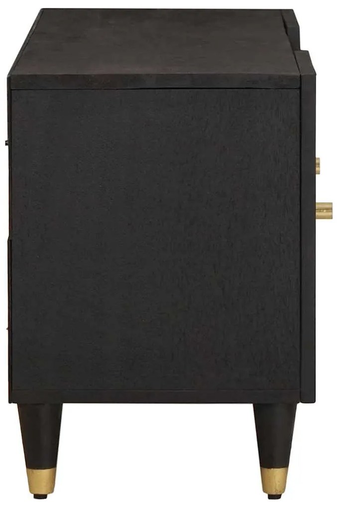 vidaXL Ντουλάπι TV με ράφι Μαύρο 105 x 33 x 46 εκ. Στερεό ξύλο μάνγκο