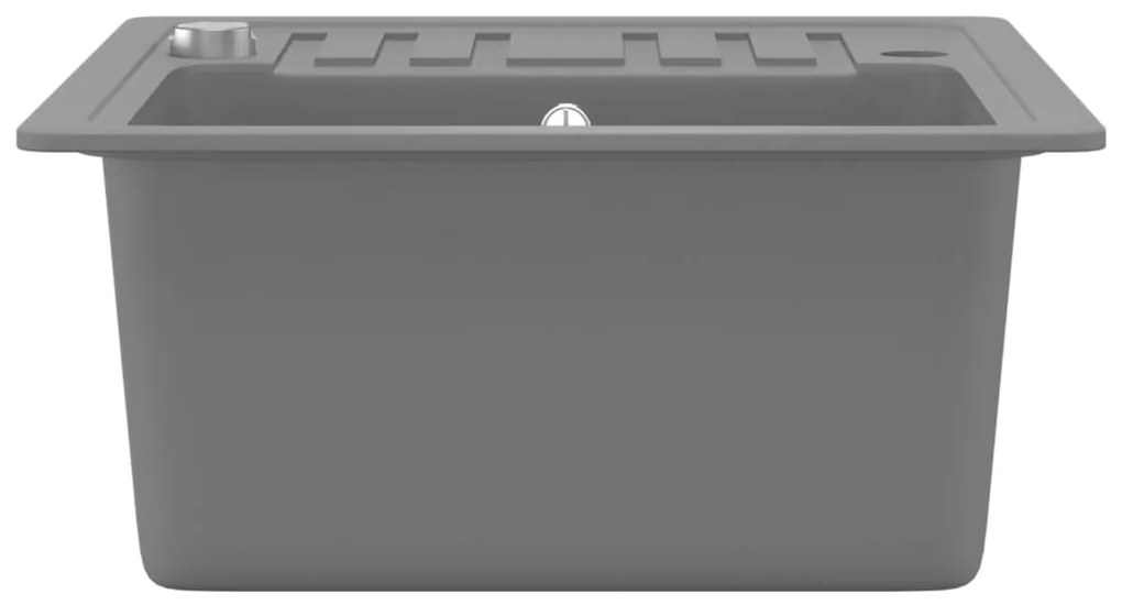 vidaXL Νεροχύτης με Μονή Γούρνα Γκρι Γρανιτένιος