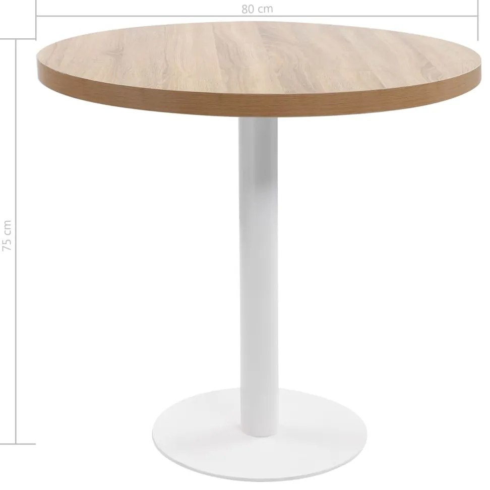 vidaXL Τραπέζι Bistro Ανοιχτό Καφέ 80 εκ. από MDF