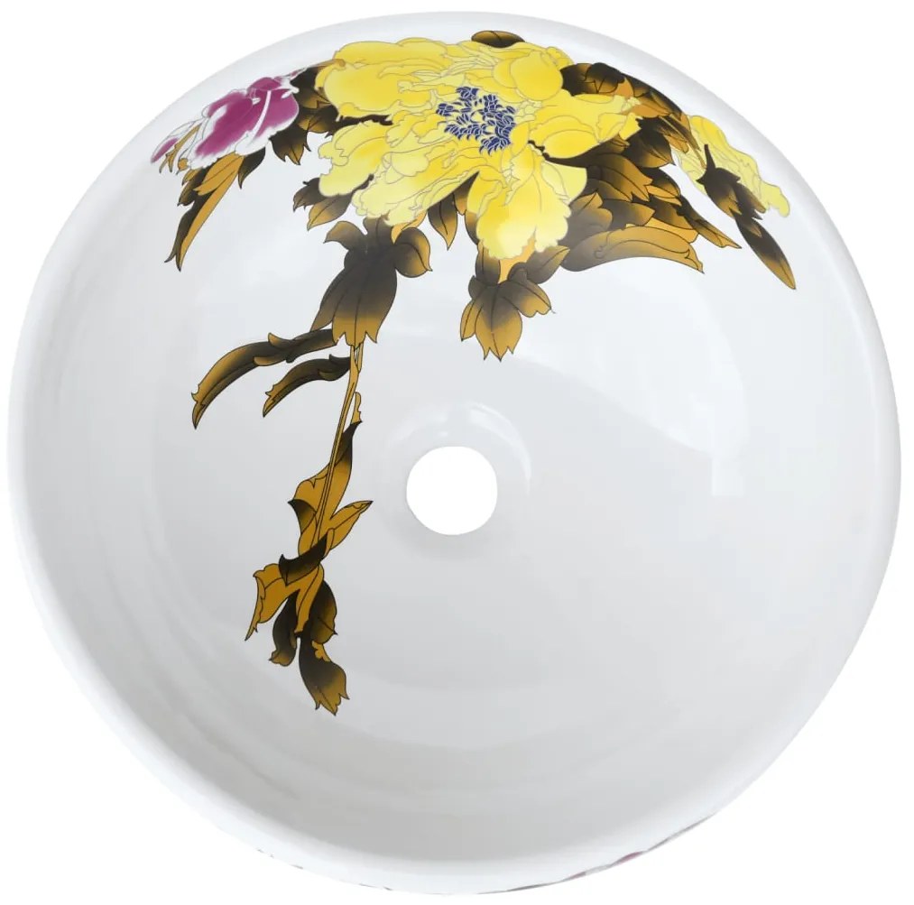 vidaXL Νιπτήρας Πολύχρωμος Φ41x14 εκ. Κεραμικός