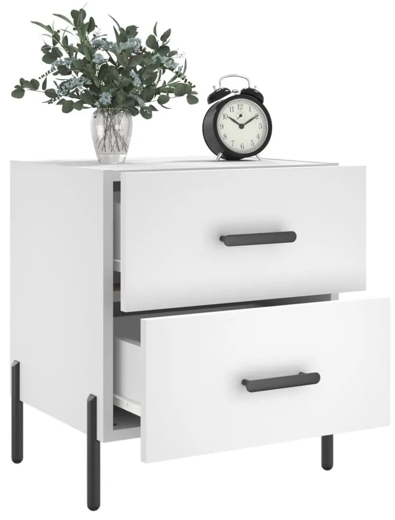 vidaXL Κομοδίνο Λευκό 40 x 35 x 47,5 εκ. από Επεξεργασμένο Ξύλο