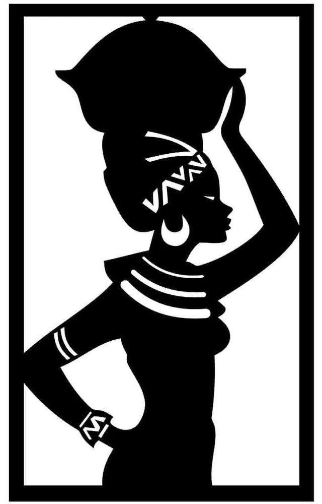 Διακοσμητικό Τοίχου African 279ENZ1271 35x56cm Black Wallity Μέταλλο