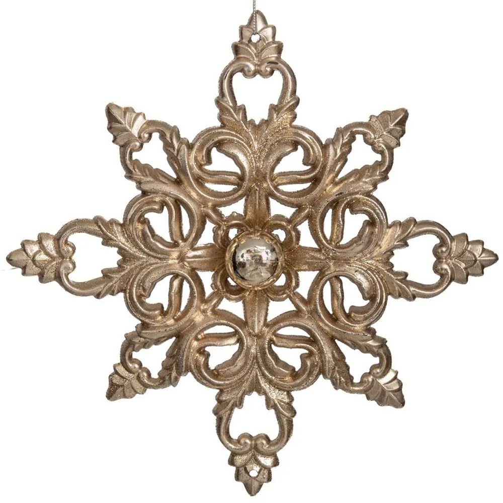 Χριστουγεννιάτικο Στολίδι Χιονονιφάδα 90363 25cm Champagne