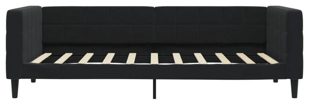 vidaXL Καναπές Κρεβάτι Συρόμενος Μαύρο 90x190 εκ. Βελούδο & Συρτάρια