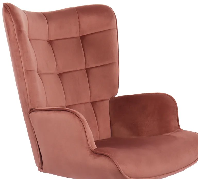 Καρέκλα γραφείου διευθυντή Lobima pakoworld περιστρεφόμενη σάπιο μήλο βελούδο 68x71x105-112εκ