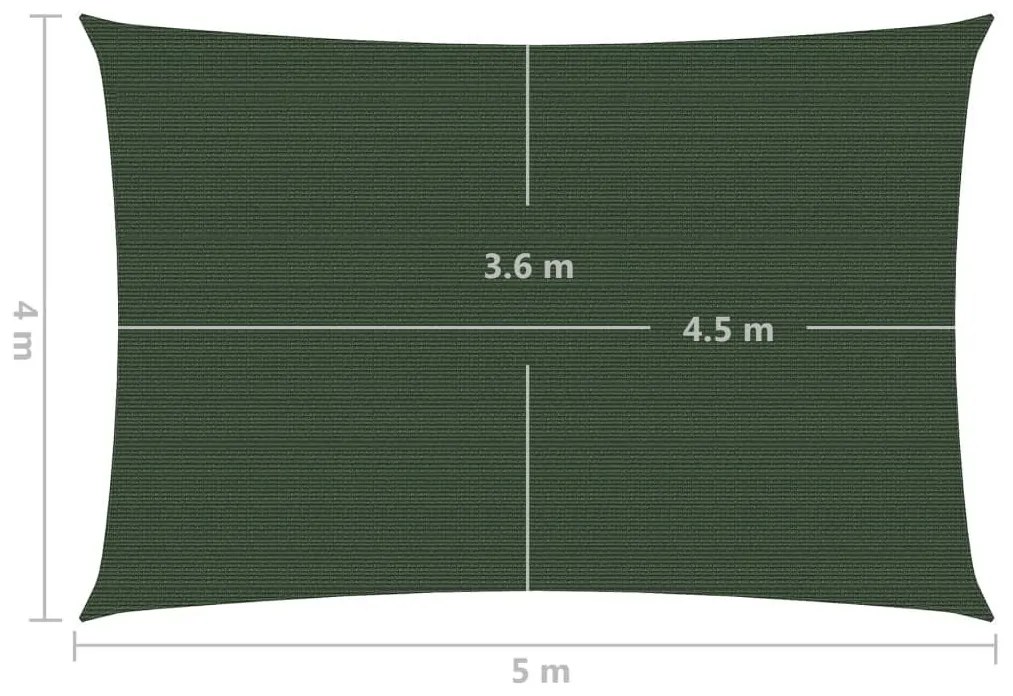 Πανί Σκίασης Σκούρο Πράσινο 4 x 5 μ. από HDPE 160 γρ./μ² - Πράσινο