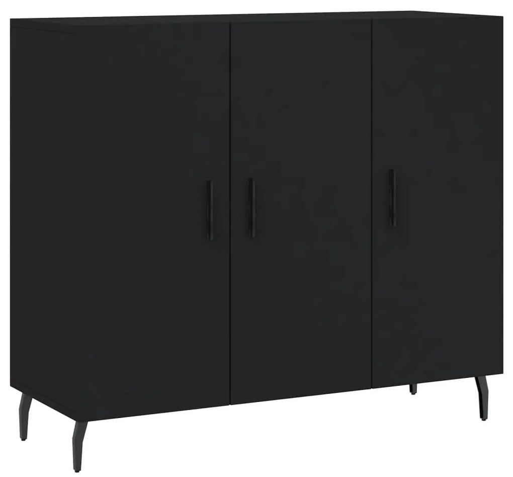 vidaXL Ντουλάπι Μαύρο 90 x 34 x 80 εκ. από Επεξεργασμένο Ξύλο