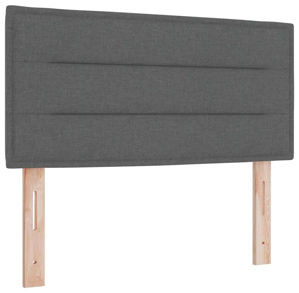 vidaXL Κρεβάτι box spring με στρώμα Σκούρο γκρι 90 x 200 cm ύφασμα