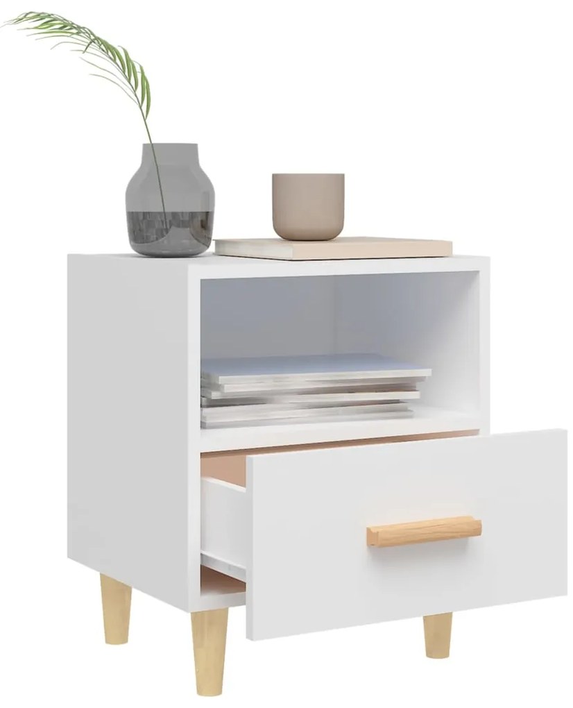 vidaXL Κομοδίνο Λευκό 40 x 35 x 47 εκ.