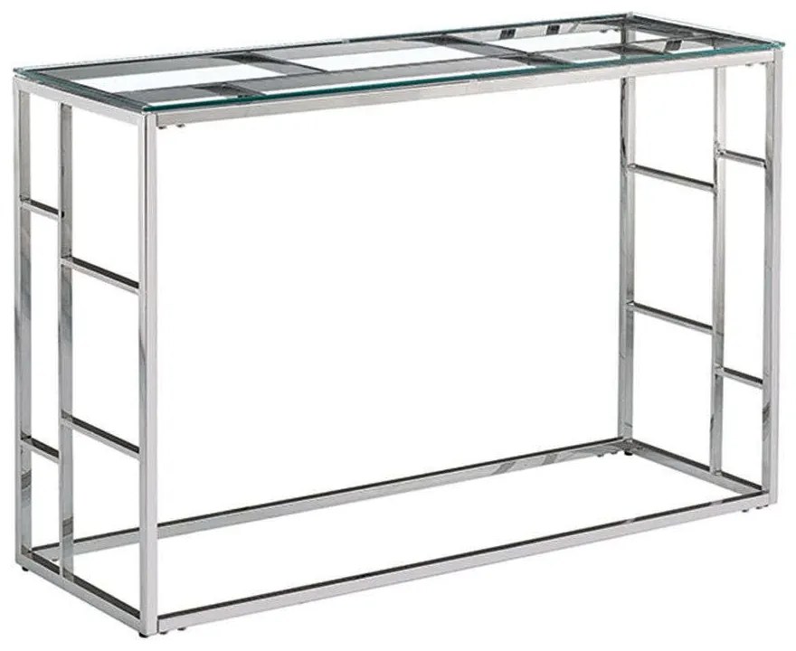 Κονσόλα Bellagio 05-0403 120x40x78cm Silver-Clear Ανοξ.Ατσάλι,Γυαλί