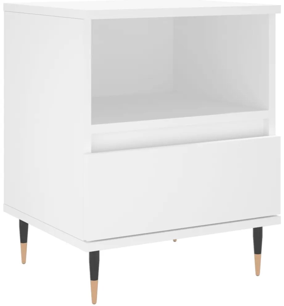 vidaXL Κομοδίνα Λευκά 2 τεμ. 40 x 35 x 50 εκ. από Επεξεργασμένο Ξύλο