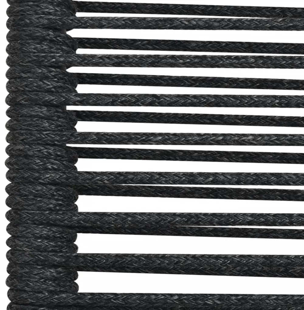 vidaXL Σετ Τραπεζαρίας Κήπου 7 Τεμαχίων Μαύρο Βαμβακερό Σχοινί/Ατσάλι