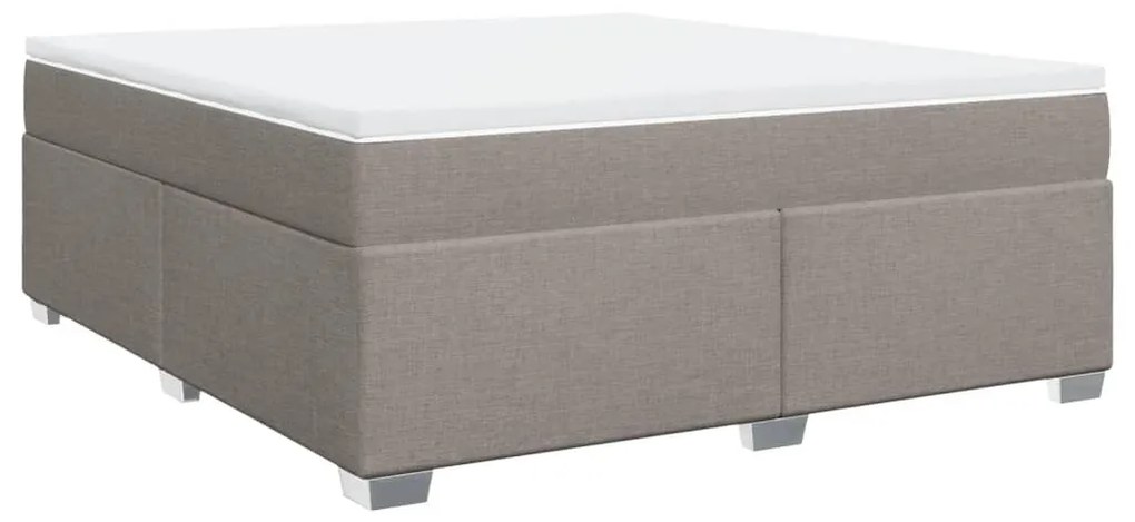 vidaXL Κρεβάτι Boxspring με Στρώμα Taupe 180x200 εκ. Υφασμάτινο