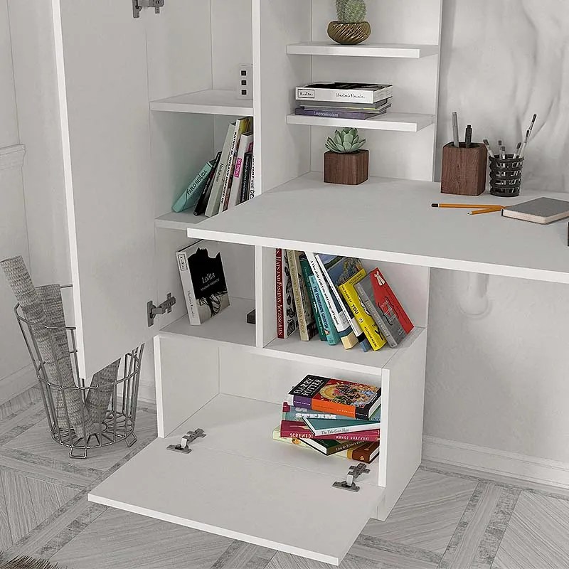 ΓΡΑΦΕΙΟ ΕΡΓΑΣΙΑΣ DOMINGO MEGAPAP ΧΡΩΜΑ ΛΕΥΚΟ 149,5X60X120ΕΚ.